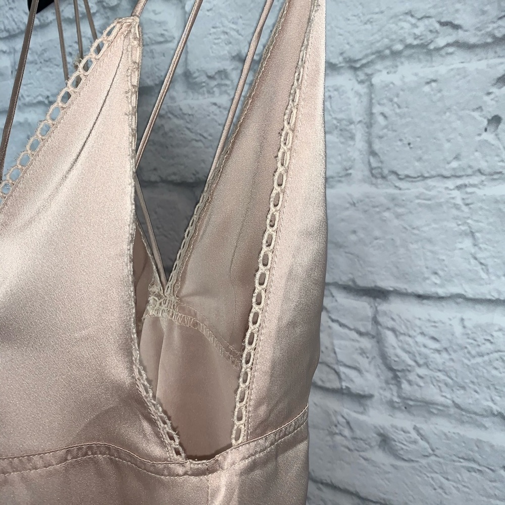 Solaris Style Taupe Satin Teddy Lingerie Romper - Picture 7 of 8